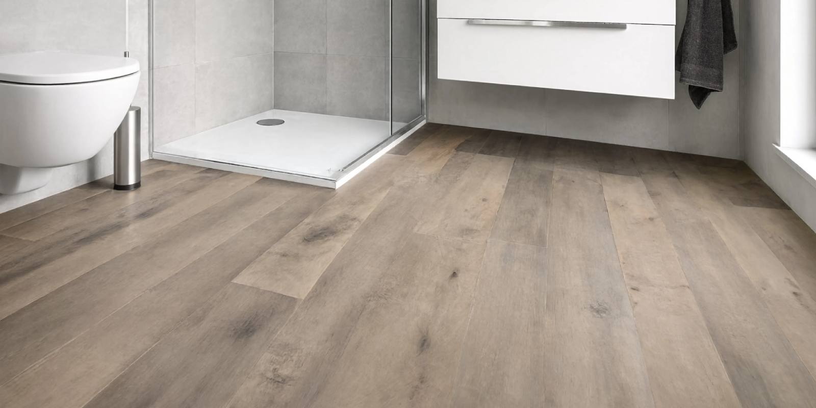 verlegter PVC-Boden im Bad